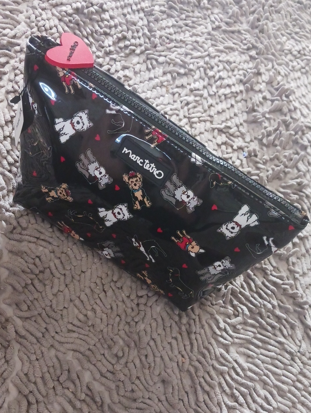 Marc Tetro Black Dog-Print Men's Toiletry Bag